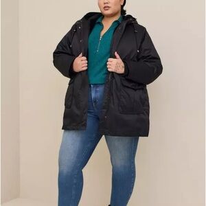 Torrid Black Hooded Puffer Jacket